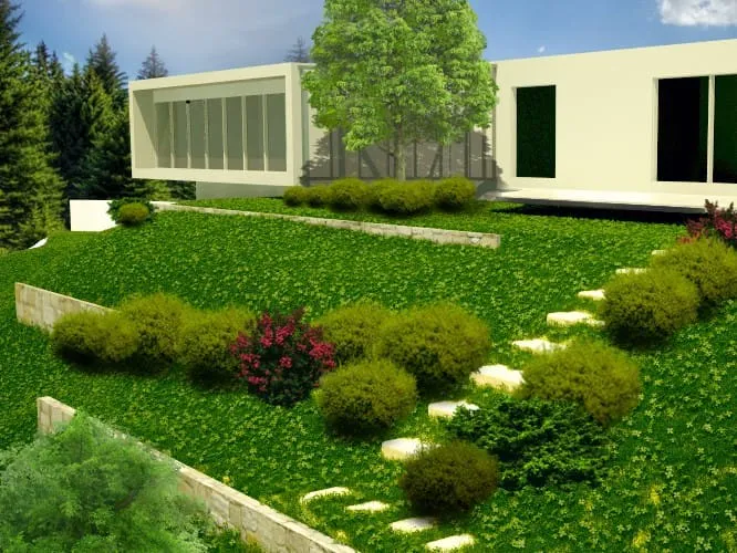Pormenor de jardim paisagístico